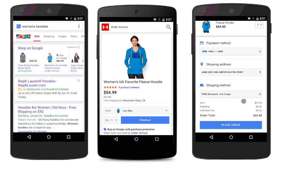 pulsante acquista su google